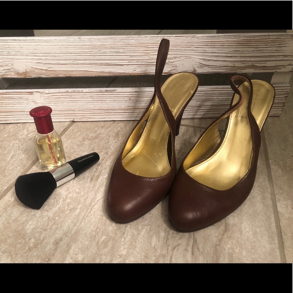 Brown and Gold J. Crew Heels